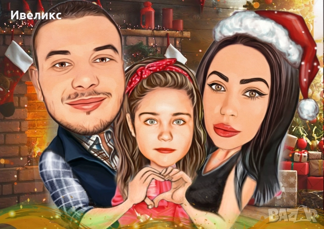 Коледна КАРИКАТУРА + ароматна свещ в бурканче, снимка 5 - Декорация за дома - 52352335
