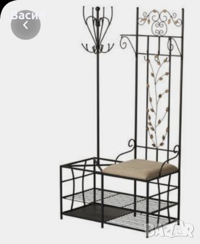 Компмект закачалка и шкафче за обувки с ковано желязо, снимка 7 - Етажерки - 33082417