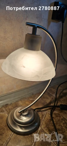 Елегантна Сива настолна нощна лампа – 41см , снимка 3 - Настолни лампи - 51115110
