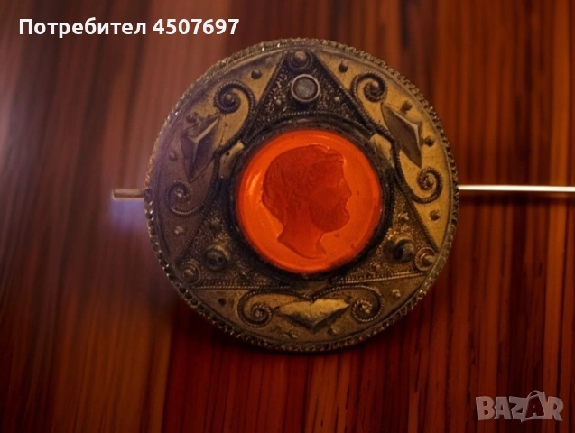 Спебърна брошка от 19 ти век., снимка 2 - Антикварни и старинни предмети - 53047626