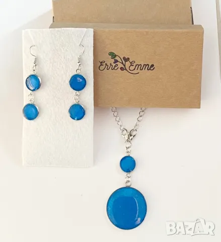 Ръчно изработени комплекти от бижутерийна смола, метали и бои., снимка 11 - Бижутерийни комплекти - 46690971