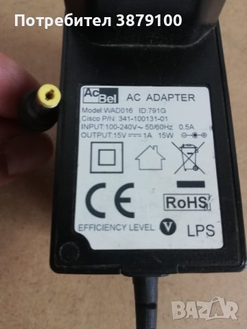 Зарядно адаптор 15V 1A WAD016, снимка 2 - Друга електроника - 42995327
