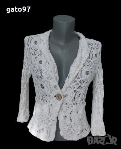Бяло дантелено сако, снимка 1