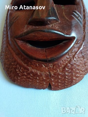 Стара африканска махагонова маска, снимка 7 - Антикварни и старинни предмети - 43946341