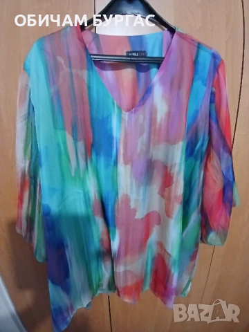 НОВА ПРЕКРАСНА ТУНИКА ОТ ФИН ШИФОН В ЛЕТНИ ЦВЕТОВЕ С ЕЛАСТИЧНО ПОТНИЧЕ