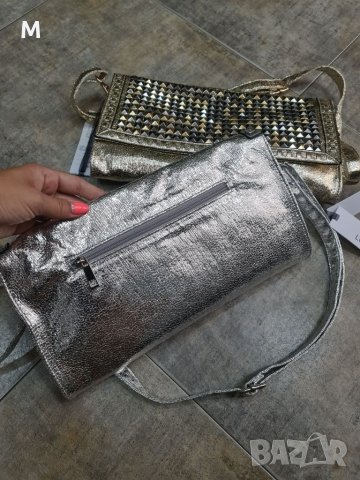 НОВА жестока дамска чанта с капси в злато + дълга дръжка на намаление, снимка 6 - Чанти - 37721696