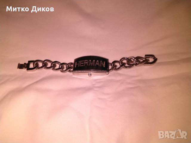 Херман немски часовник с капак  кварц верижка стоманен корпус прахоуст., снимка 3 - Дамски - 29005381