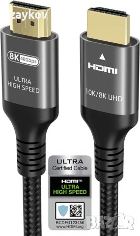 HDMI кабел 4k 120Hz 144Hz 8k 60Hz 48Gbps HDR10+ Dolby Atmos HDCP2.3, снимка 4 - Кабели и адаптери - 43687448