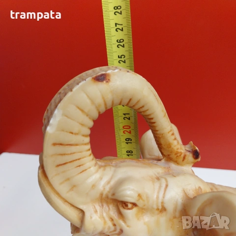 НАЙ ДОБРАТА ОФЕРТА Стара фигура на слон от  алабастър 25см., снимка 8 - Антикварни и старинни предмети - 53181815