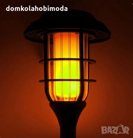 Соларна лампа с светлина тип пламък, 13x43 см