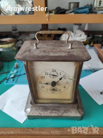 Стар Немски Настолен Часовник с Латерна, снимка 3 - Антикварни и старинни предмети - 43501097