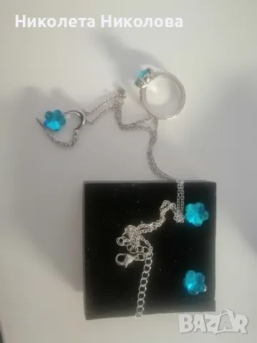 Комплект Swarovski, снимка 2 - Бижутерийни комплекти - 48658622