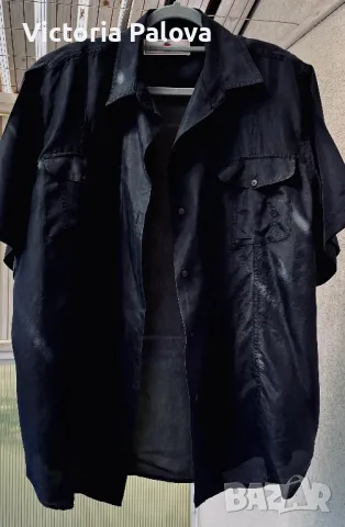 Копринена риза голям размер MILANO M SPORT, снимка 2 - Ризи - 49874677