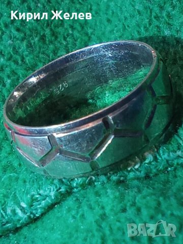 СРЕБЪРНА ФУТБОЛНО ОРНАМЕНТИРАНА ХАЛКА ПРЪСТЕН ОКСИДИРАНО ВИСОКА ПРОБА СРЕБРО РЪЧНА ИЗРАБОТКА 25830, снимка 4 - Пръстени - 35825874