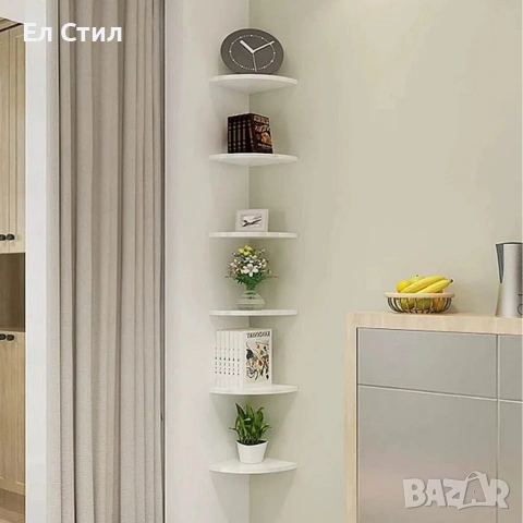 Комплект от 4 ъглови стенни рафта за съхранение – PVC, снимка 6 - Други стоки за дома - 53573935
