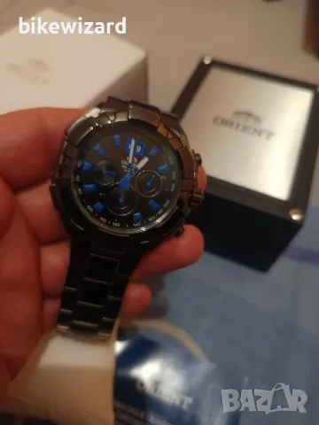 Orient FTV00005B Enterprise Chronograph Date Blue Мъжки кварцов часовник НОВ, снимка 7 - Мъжки - 49818998