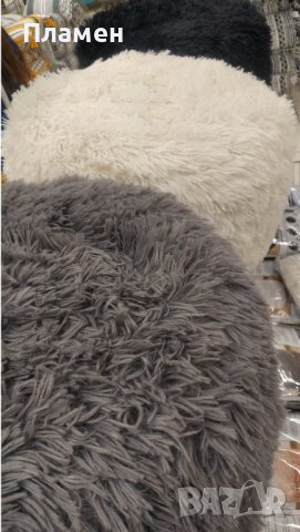 Надуваем пуф за сядане табуретка 38x20см до 100 кг. Бял сив черен, розов, снимка 5 - Дивани и мека мебел - 39435467