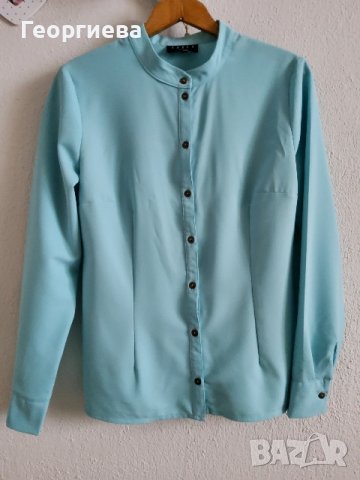 Красива риза в синьо-зелен цвят, снимка 1 - Ризи - 37754262