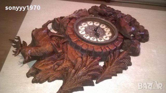 MOD.DEP. MADE IN ITALY-РЕТРО ЧАСОВНИК С ЕЛЕН И СЪРНИ-60Х40СМ, снимка 5 - Колекции - 27558762