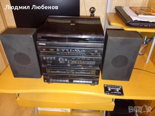 Малка уредба касетофон,радио и грамофон с колони, снимка 6 - Аудиосистеми - 53061146