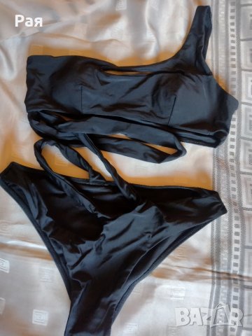 Цял бански / изрязан / черен