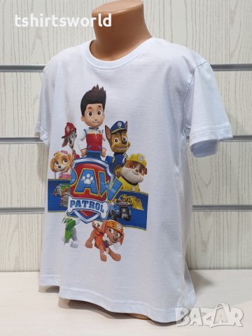 Нова детска тениска с дигитален печат PAW Patrol (Пес патрул) в бял цвят, снимка 9 - Детски тениски и потници - 36598934