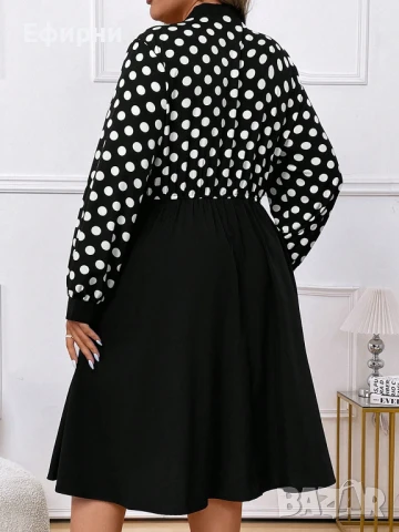 Елегантна рокля, Миди рокля, Рокля на точки, снимка 3 - Рокли - 50977176