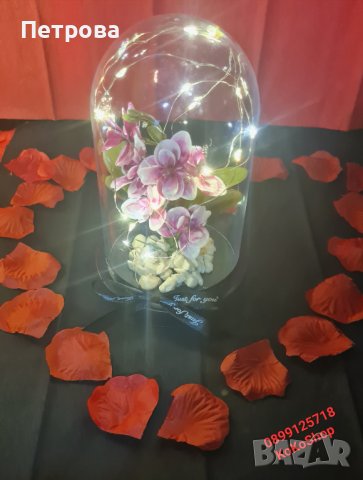 Вечна орхидея в луксозна кутия/орхидея с LED светлини , снимка 3 - Декорация за дома - 44077854