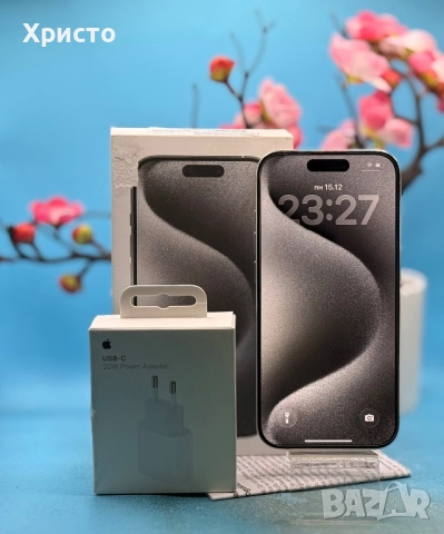 ГАРАНЦИОНЕН!!! Apple iPhone 15 Pro, 128GB, 5G, White Titanium + подарък оригинален адаптер Apple  , снимка 3 - Apple iPhone - 52844004