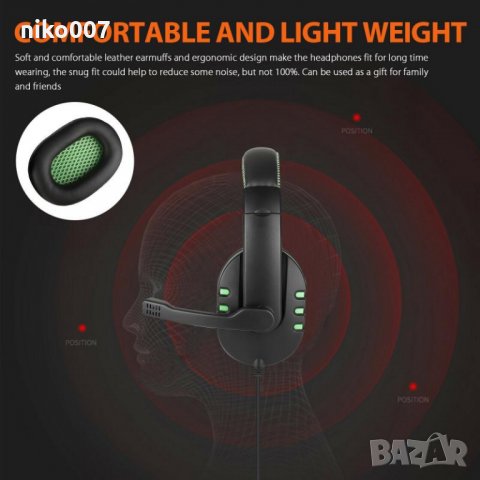 Универсални геймърски слушалки за лаптоп,телефон,компютър,плейстейшън и др, снимка 8 - Други - 33330319