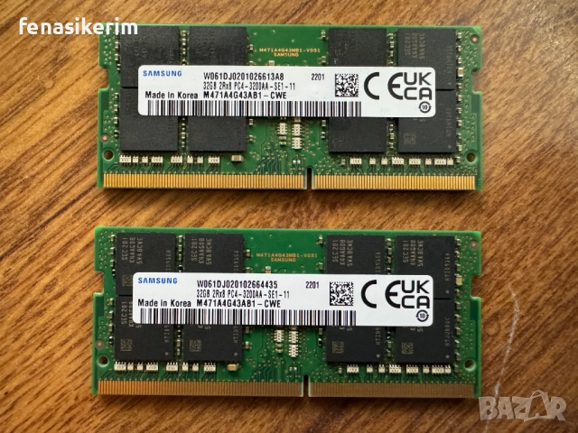 НОВА Samsung 64GB / 32GB 3200MHz PC4 SODIMM Ram памет за лаптоп