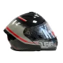 Mодуларна каска за мотор черно/червено, снимка 1