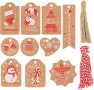 Нови Намалени Коледни хартиени етикети 100 броя за подаръци декорация