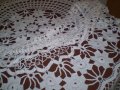  Винтидж ръчно плетена бяла памучна покривка за маса , снимка 8