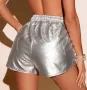 Сребристи Кожени Къси Панталони, снимка 3
