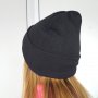 2559 Топла черна плетена зимна шапка S размер, унисекс, снимка 1 - Шапки - 35048684