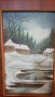 Стара картина-Зимен пейзаж, снимка 2