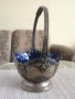 Антична кошничка със синьо стъкло, снимка 2