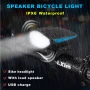 Мощен водоустойчив фар за велосипед с вграден клаксон и презаредима ба, снимка 6
