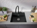 Графит кухненска мивка за вграждане под плот Берген 60 Low 560x530 мм, снимка 3