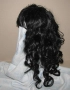 Перука от изкуствена коса 60 см черна на букли, отлична, снимка 5
