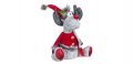 Коледна декоративна фигура Седящ северен елен, Червен костюм, Шапка с пайети , снимка 2