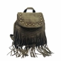 Велурена дамска раница с ресни и метални нитове – бохо стил и практичност, снимка 10