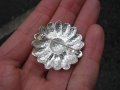 СТАРА ПОСРЕБРЕНА БРОШКА ЦВЕТЕ, снимка 7