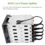 Разклонител/сплитер на захранващ SATA кабел към 5 x SATA hdd сплитер, снимка 2