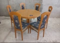 Комплект масивна разтегателна маса с 6 стола, снимка 4