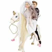 Комплект Кукла Барби Булка и Кен с кон, 36см, снимка 1 - Кукли - 43288447
