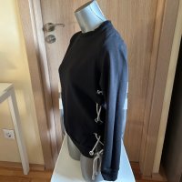 Дамска черна блуза с връзки, снимка 7 - Блузи с дълъг ръкав и пуловери - 43076179
