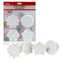 4 цветя цвете звезда слънце печати пластмасови форми резци печат форма за бисквитки фондан тесто, снимка 2 - Форми - 22966956