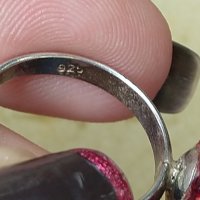 Сребърен пръстен проба 925 / червена топка с кристали "Swarovski" , снимка 11 - Пръстени - 26293568